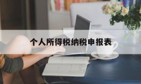 个人所得税纳税申报表(个人所得税纳税申报表怎么填)