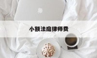 小额法庭律师费(小额民事诉讼律师费)